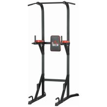 HOMCOM Freestanding Multifunctional Power Tower w Pull Up and Dip Station, Push Up Stand, for Home Gym Black