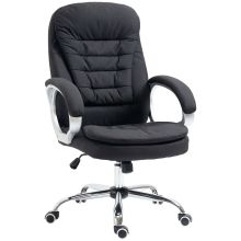 Vinsetto Executive Office Chair Task Chair for Home with Arm, Swivel Wheels, Linen Fabric, Black