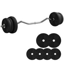 SPORTNOW 25kg Barbell Set, Adjustable Weights with Curl bar and Non Slip Handle, for Women and Men Weight Lifting Training