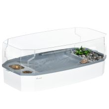 PawHut Tortoise Tank with Pump, Escape Prevention, Drainage Holes for Turtles, Terrapin and Small Reptiles, 62 x 31 x 23cm