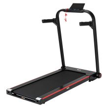 HOMCOM 750W Folding Treadmill, 1 14km h Electric Running Machine w Wheels, Safety Button, LED Monitor, Phone Holder for Home Office Jogging Fitness Exercise Workout