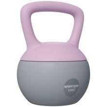 SPORTNOW Soft Kettlebell, 10kg Kettle Bell with Non Slip Handle for Home Gym Weight Lifting and Strength Training, Purple and Grey