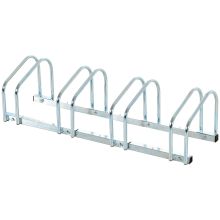 HOMCOM Bike Stand Parking Rack Floor or Wall Mount Bicycle Cycle Storage Locking Stand 4 Racks, Silver