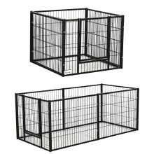 PawHut 82.5 150 x 61cm Heavy Duty Pet Playpen, 6 Panel Exercise Pen for Dogs, with Adjustable Length, for Indoors and Outdoors, Small Dogs