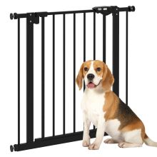 PawHut Metal 74 80cm Wide Adjustable Dog Gate Black