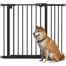 PawHut Metal 74 94cm Wide Adjustable Dog Gate Black