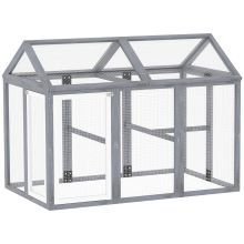 PawHut Large Chicken Run, Wooden Chicken coop, with Combinable Design Wood Effect