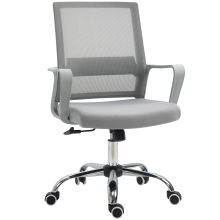 Vinsetto Ergonomic Desk Chair Mesh Office Chair with Adjustable Height Armrest and 360? Swivel Castor Wheels Grey