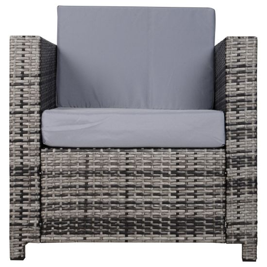 rattan armchair grey